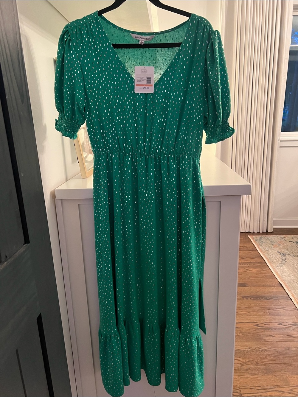 Green Polka Dot Midi Dress
